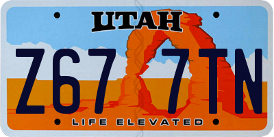 UT license plate Z677TN