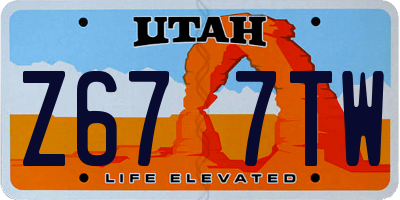 UT license plate Z677TW