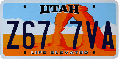 UT license plate Z677VA