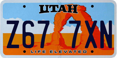 UT license plate Z677XN