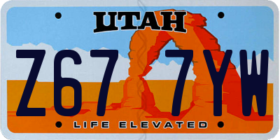 UT license plate Z677YW