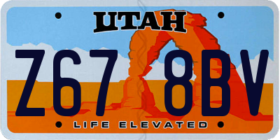 UT license plate Z678BV