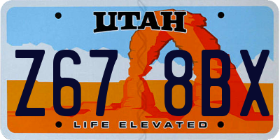 UT license plate Z678BX