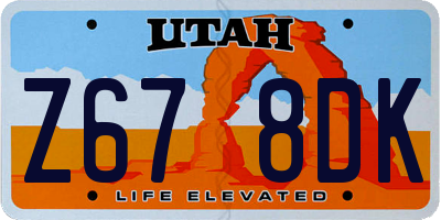 UT license plate Z678DK