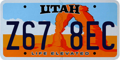 UT license plate Z678EC