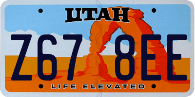 UT license plate Z678EE