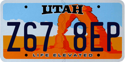 UT license plate Z678EP