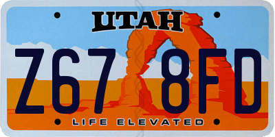 UT license plate Z678FD