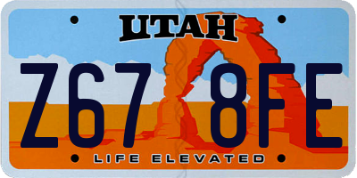 UT license plate Z678FE