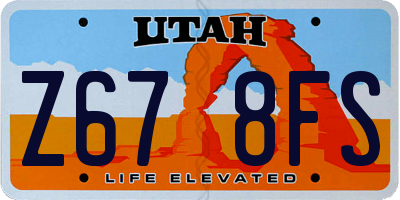 UT license plate Z678FS