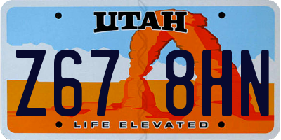 UT license plate Z678HN