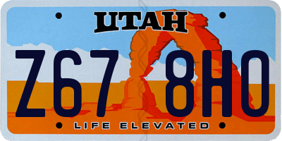 UT license plate Z678HO