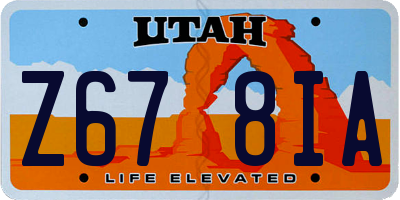 UT license plate Z678IA