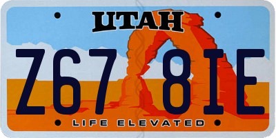 UT license plate Z678IE