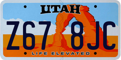 UT license plate Z678JC