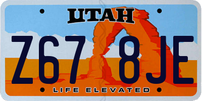 UT license plate Z678JE