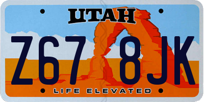 UT license plate Z678JK