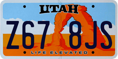 UT license plate Z678JS