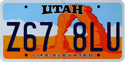 UT license plate Z678LU