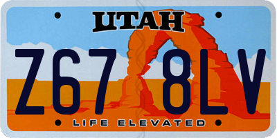 UT license plate Z678LV