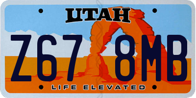 UT license plate Z678MB