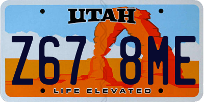 UT license plate Z678ME