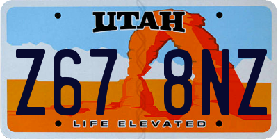 UT license plate Z678NZ