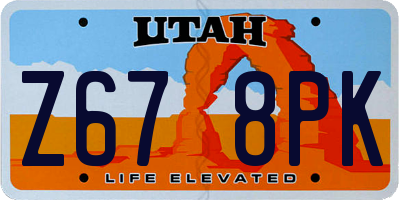 UT license plate Z678PK