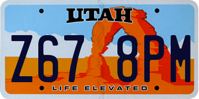 UT license plate Z678PM