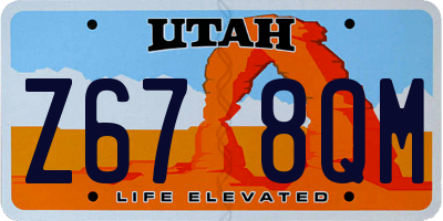 UT license plate Z678QM