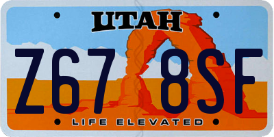 UT license plate Z678SF