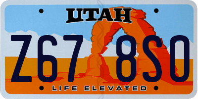 UT license plate Z678SO