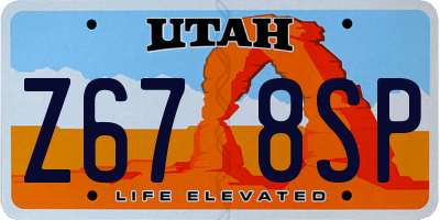 UT license plate Z678SP