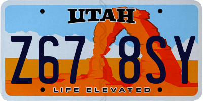 UT license plate Z678SY