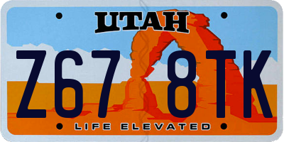 UT license plate Z678TK