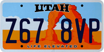 UT license plate Z678VP