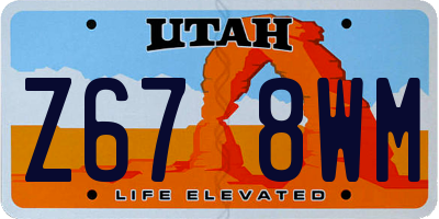 UT license plate Z678WM