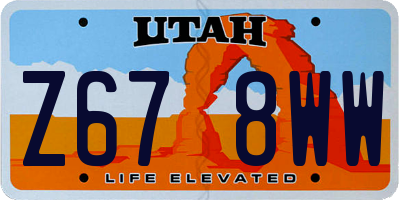 UT license plate Z678WW
