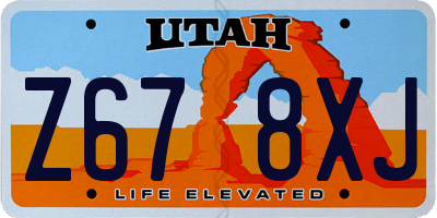 UT license plate Z678XJ