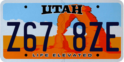 UT license plate Z678ZE