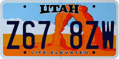 UT license plate Z678ZW