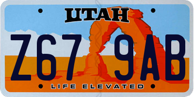 UT license plate Z679AB