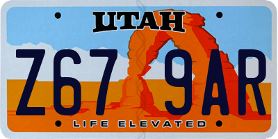 UT license plate Z679AR