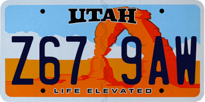 UT license plate Z679AW