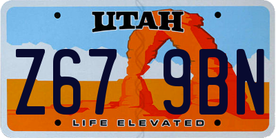 UT license plate Z679BN