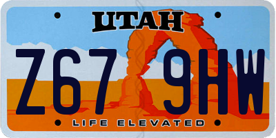 UT license plate Z679HW