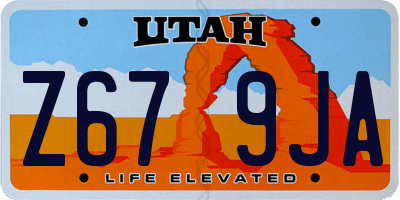 UT license plate Z679JA