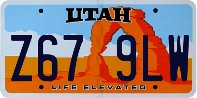 UT license plate Z679LW
