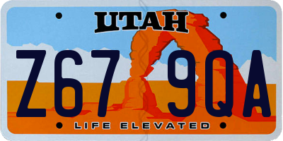 UT license plate Z679QA
