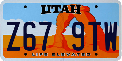 UT license plate Z679TW